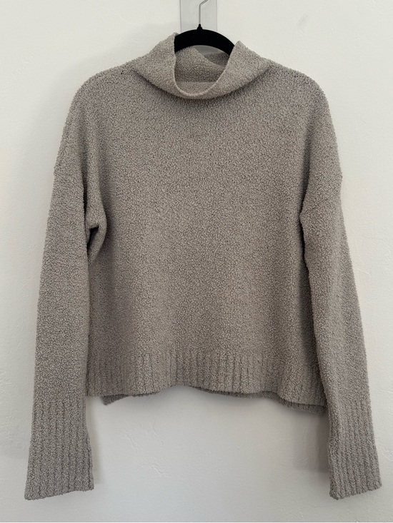 UGG Sage Sweater Cowl Neck Fluffy Textured Ribbed Minimal Neutral - Picture 2 of 11